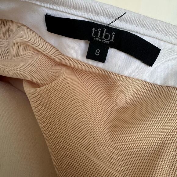 Tibi Strapless White Textured A-Line Dress - Size 6 - Picture 2 of 10